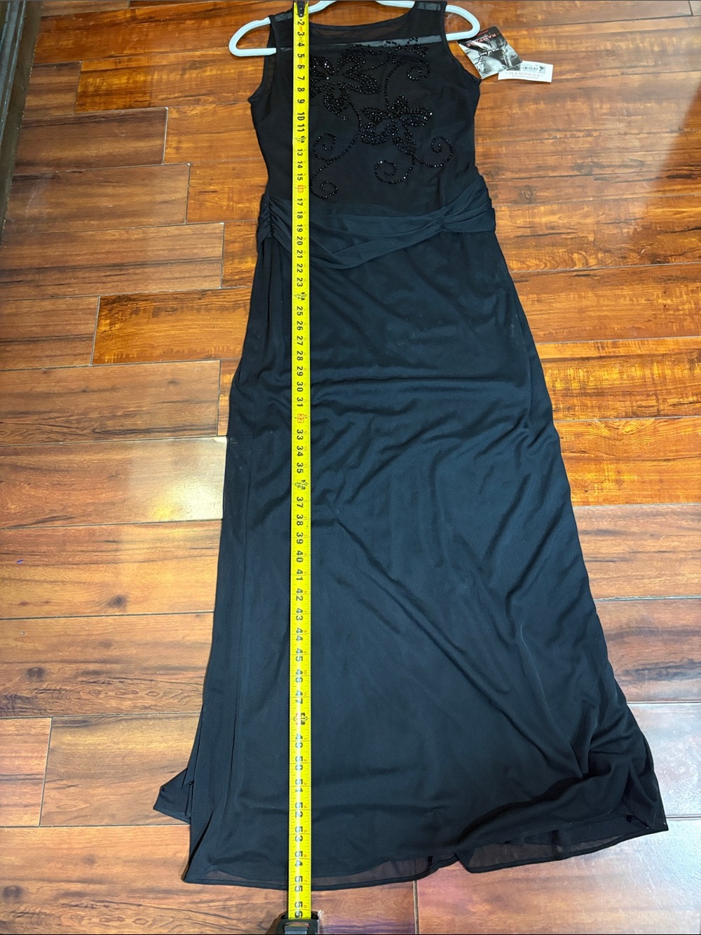 Rampage Black Beaded Sheer Bodice Maxi Dress - Picture 15 of 16